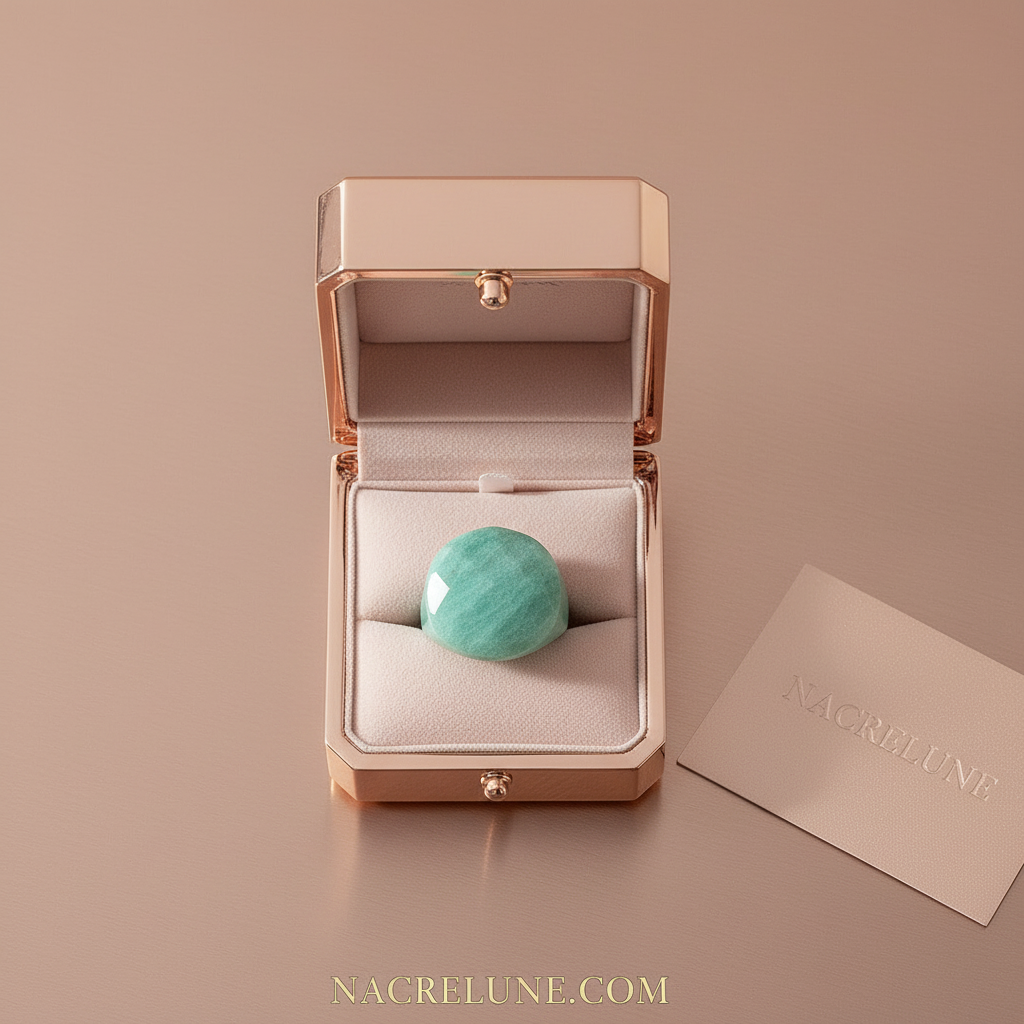 Bague en amazonite naturelle nacrelune.com Bague