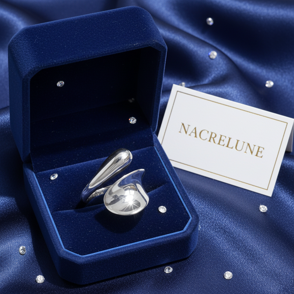 Bague en argent réglable nacrelune.com Bague