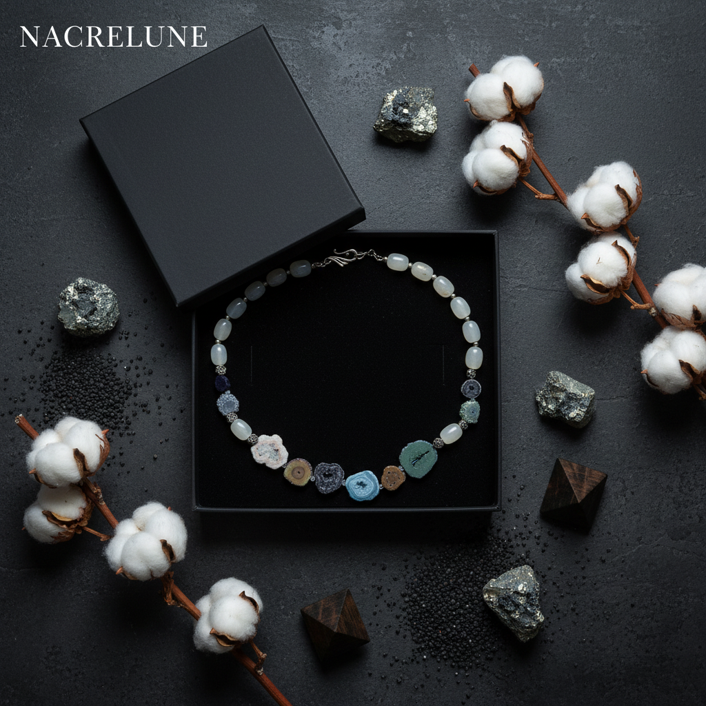 Collier Pierres Naturelles Semi-Brutes – Bijou Lithothérapie | NACRELUNE nacrelune.com collier