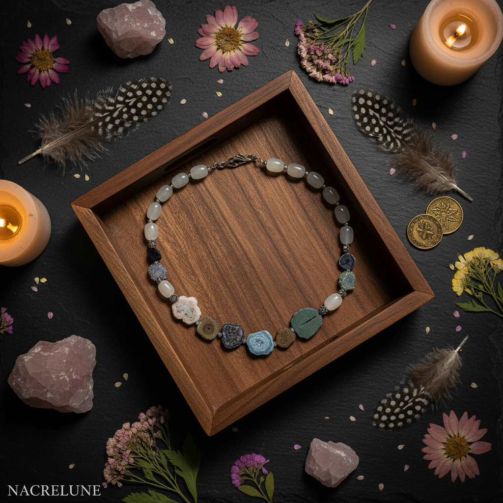 Collier Pierres Naturelles Semi-Brutes – Bijou Lithothérapie | NACRELUNE nacrelune.com collier