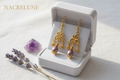 Boucles d'oreille perle de culture mauve – Bijou nacré & élégance violette nacrelune.com boucles d'oreille