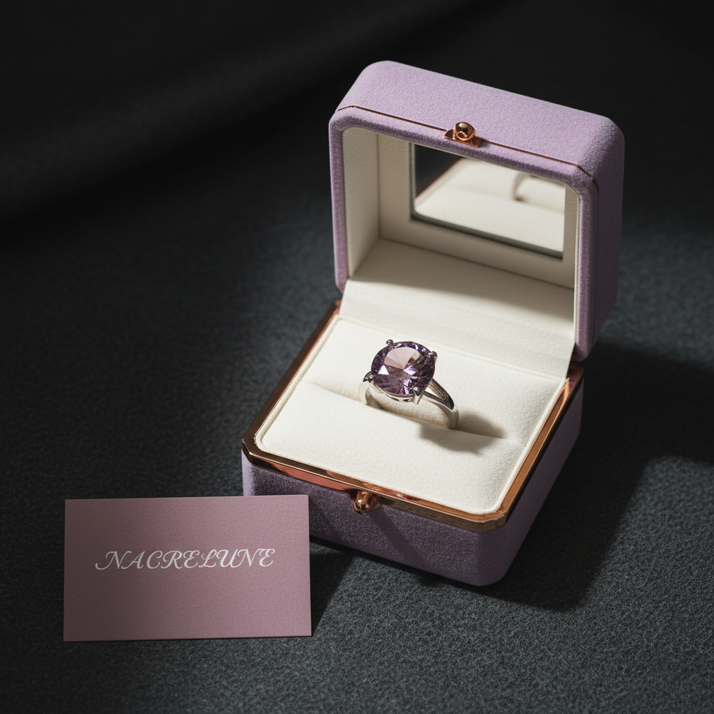 Bague zirconia imitation pierres précieuses, choisissez votre taille et couleur Mauve nacrelune.com Bague