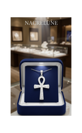 Pendentif Croix Ankh – Acier Inoxydable 304, Hiéroglyphes Égyptiens NACRELUNE pendentif