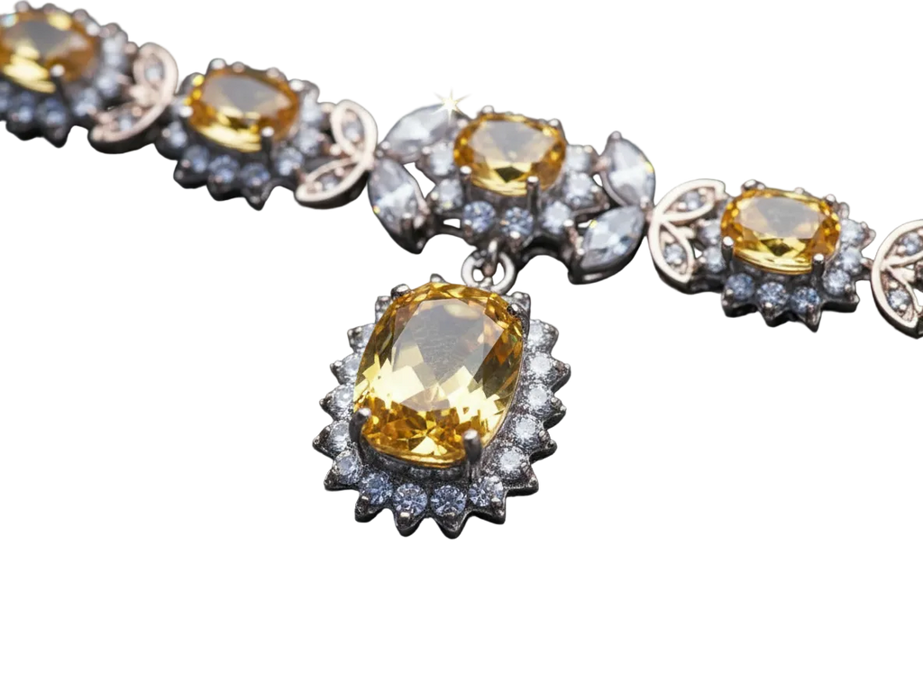 collier en zirconia imitation topazes jaunes nacrelune.com collier