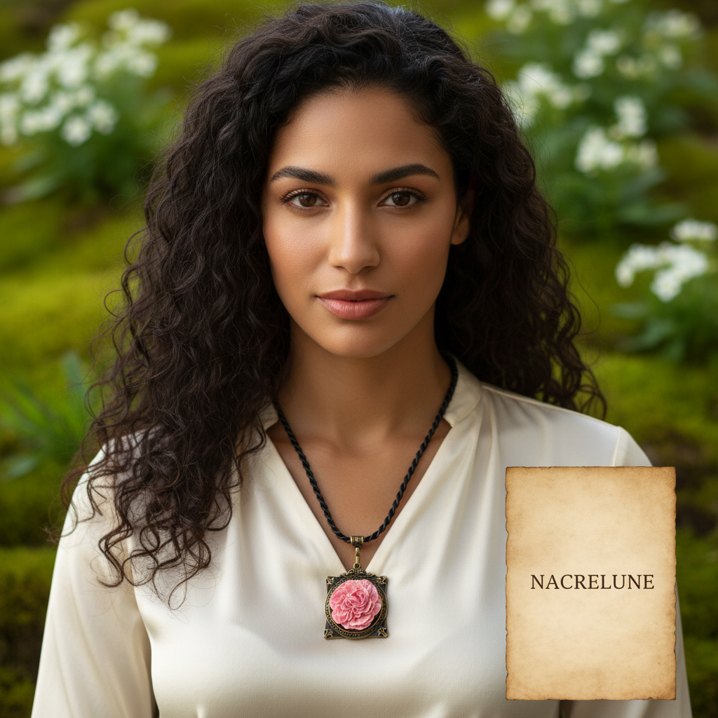 Pendentif cadre avec fleur, choisissez votre couleur nacrelune.com pendentif