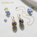 Boucles d'Oreilles Œuf de Pâques Style Fabergé en Émail | NACRELUNE Bleu nacrelune.com boucles d'oreille