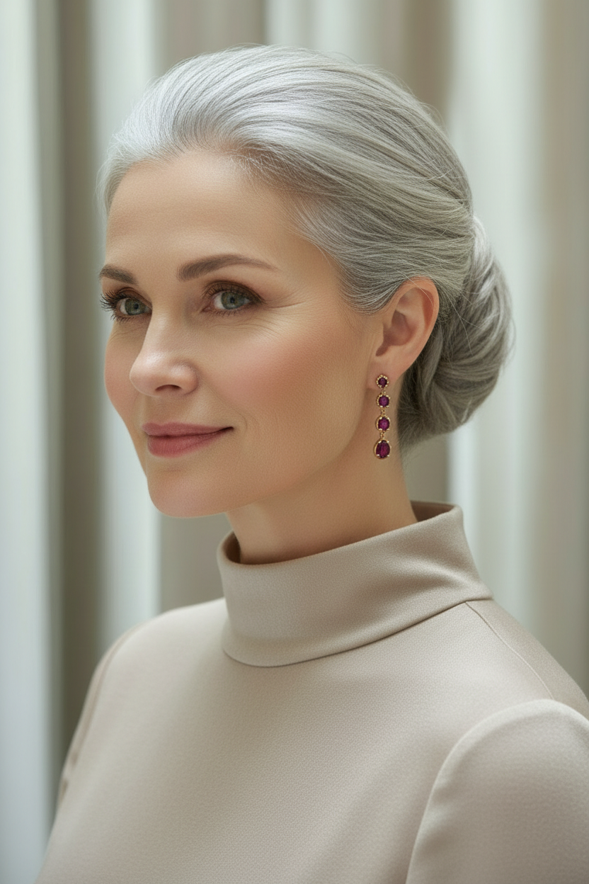 👑Boucles d’oreille clip vintage imitation rubis NACRELUNE