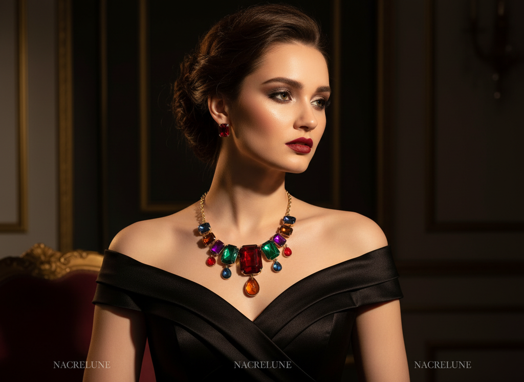 parure en strass multicolores nacrelune.com parure