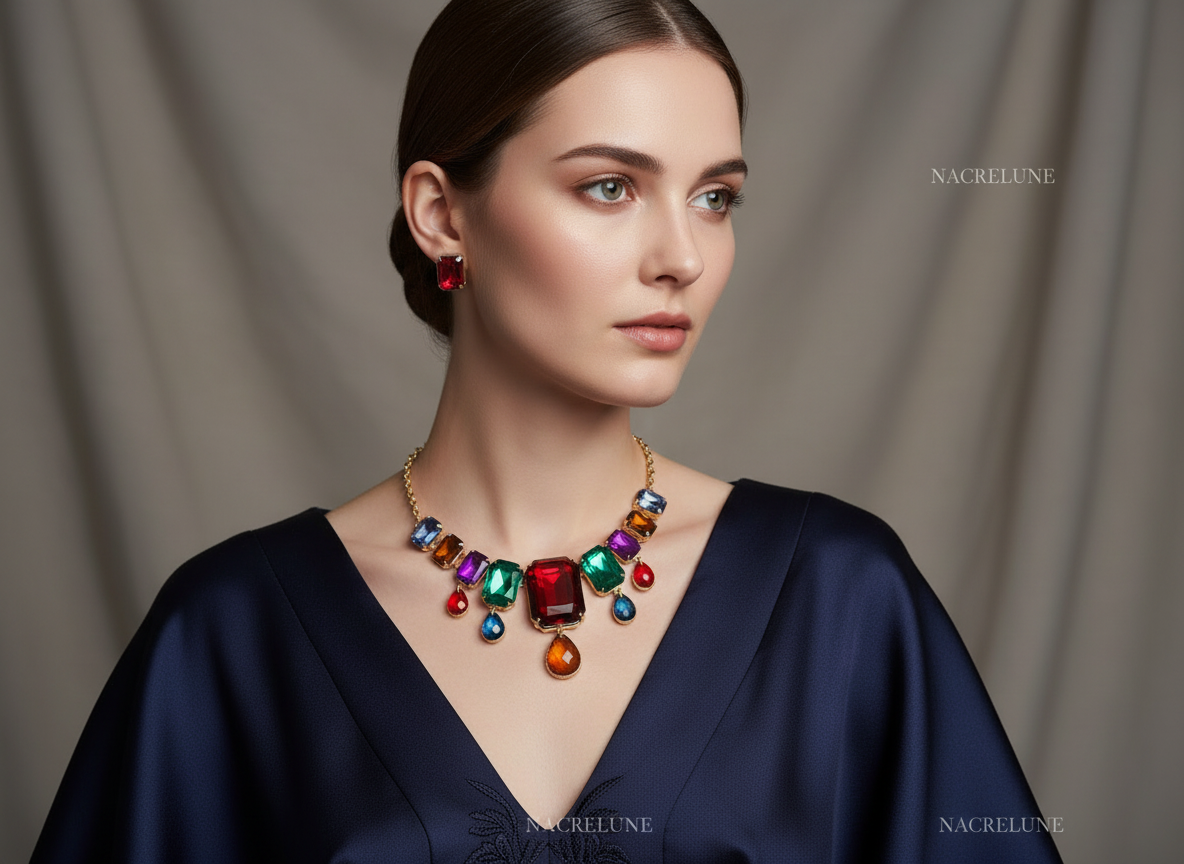 parure en strass multicolores nacrelune.com parure