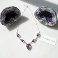Collier argent et fluorites nacrelune.com collier