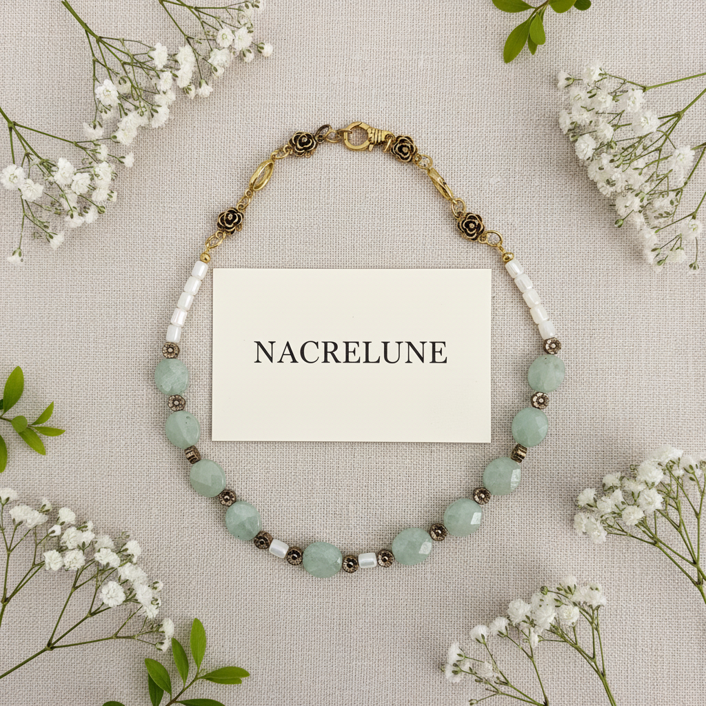 Collier Aigues-Marines Facettées Naturelles - Lithothérapie nacrelune.com collier