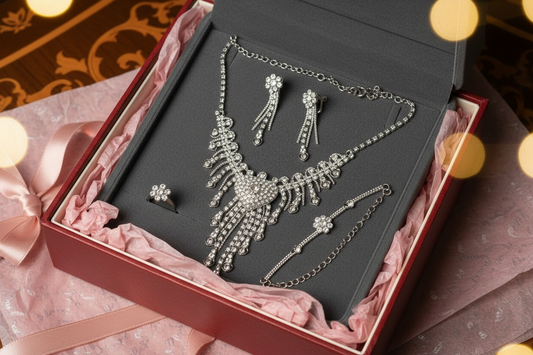 Parure strass complète coeur NACRELUNE parure