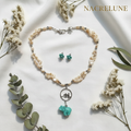 Parure en nacre avec éléphant en résine nacrelune.com parure