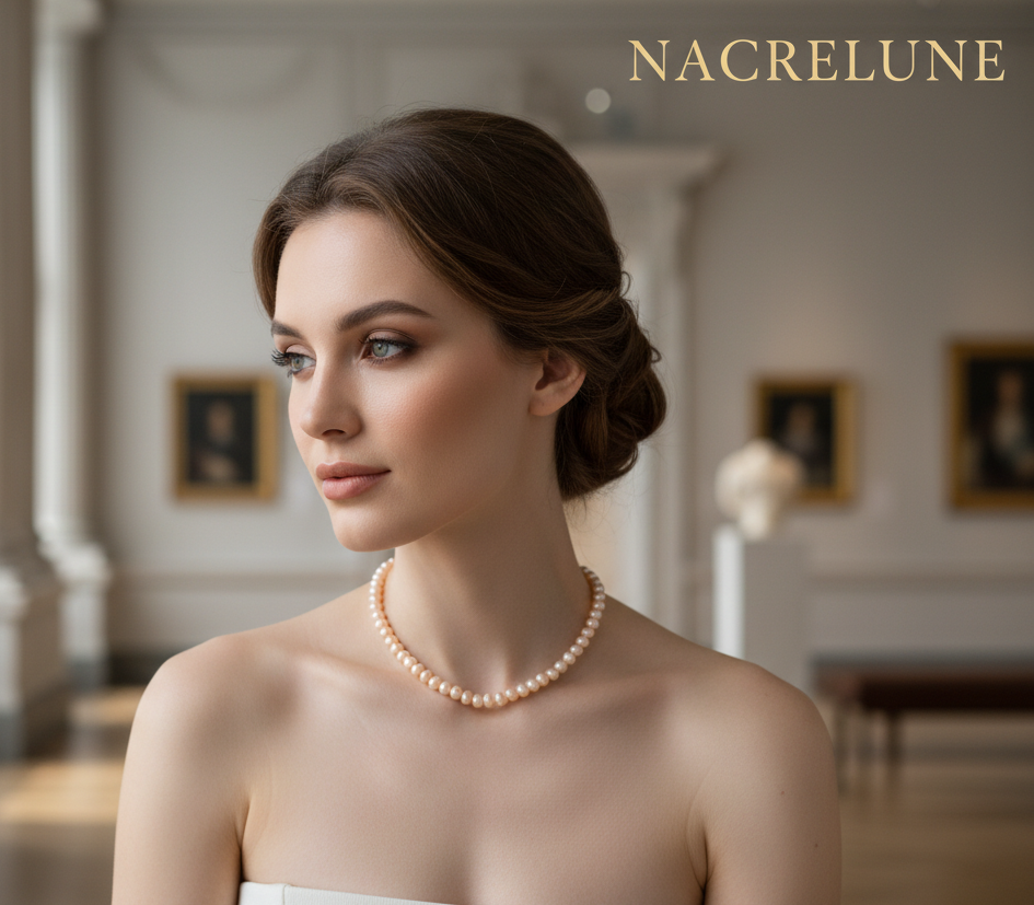 Collier perles de culture – Blanc, Noir ou Rose saumon | NACRELUNE NACRELUNE collier