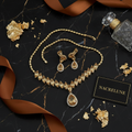 Parure en zirconia imitant la topaze fumée nacrelune.com parure