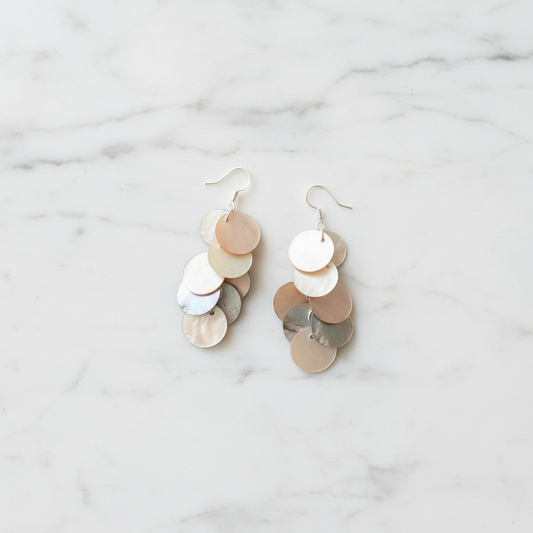 Boucles d’oreille en pastilles de nacre NACRELUNE boucles d'oreille