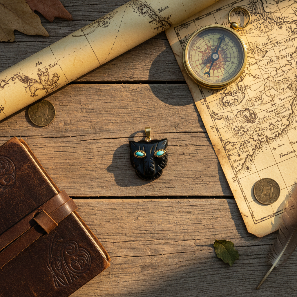 Pendentif Panthère Pierres Naturelles – Onyx, Malachite, Lapis Lazuli, Améthyste & Turquoise | Nacrelune nacrelune.com pendentif