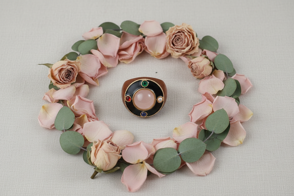 Bagues en bois naturel avec pierres véritables nacrelune.com Bague