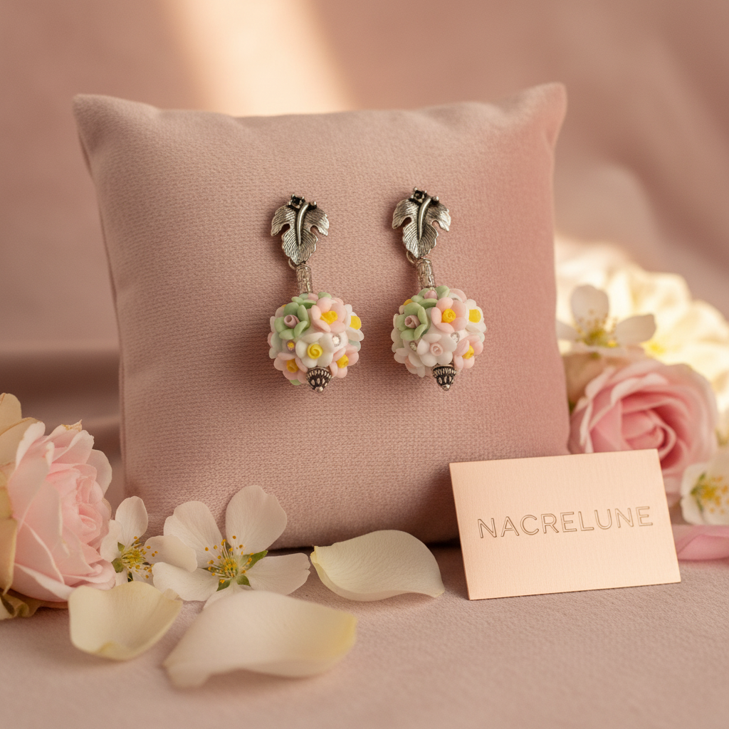 Fleuries velours rose