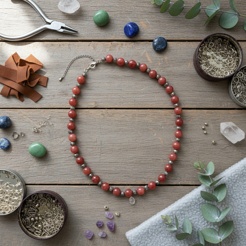 Collier en perles d’agate nacrelune.com collier