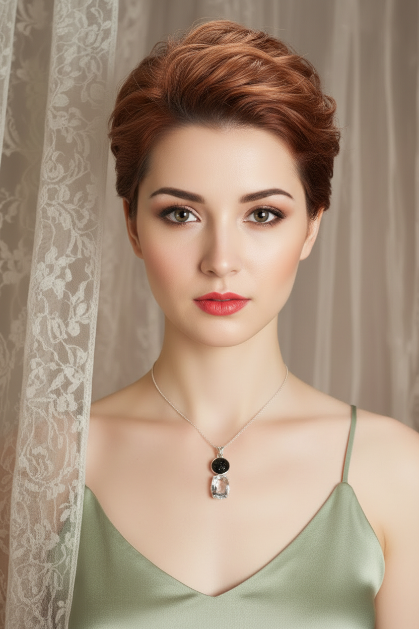 Pendentif en argent véritable avec topaze taillée traitée mystique et pierre de soleil sculptée nacrelune.com pendentif