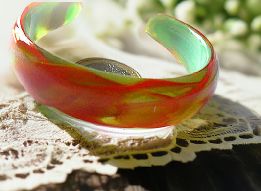 pulsera de cristal naranja amarillo verde PRB22