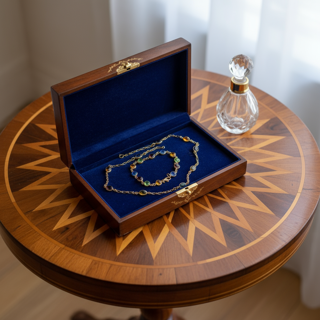 collier et bracelet en plaqué or avec pierres fines NACRELUNE parure