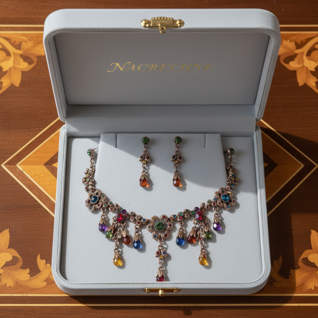 parure en cristaux multicolores NACRELUNE parure