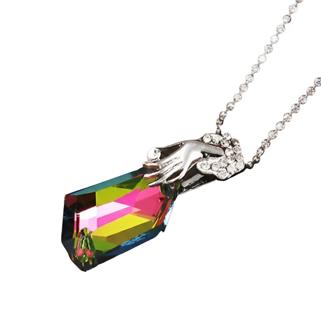 Pendentif en zirconia multicolore nacrelune.com pendentif