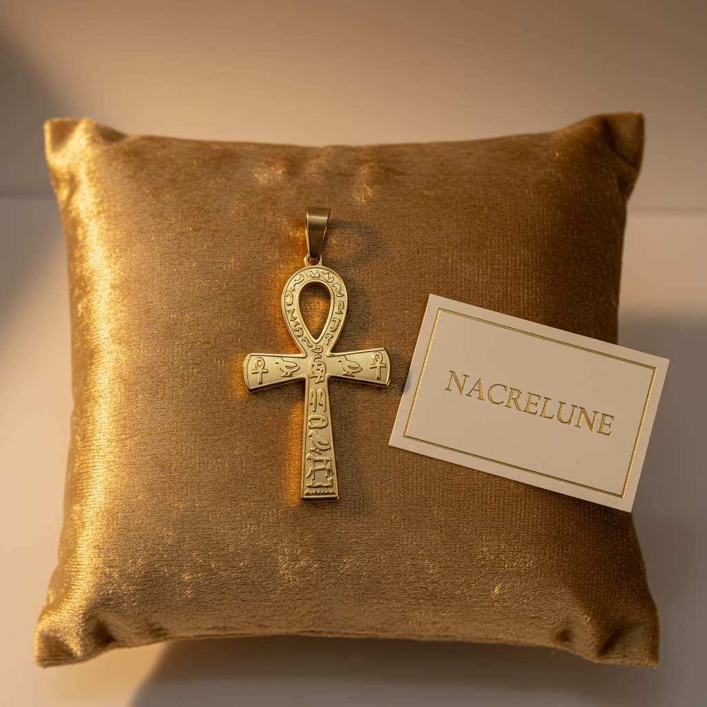 Gros plan Ankh velours or NACRELUNE