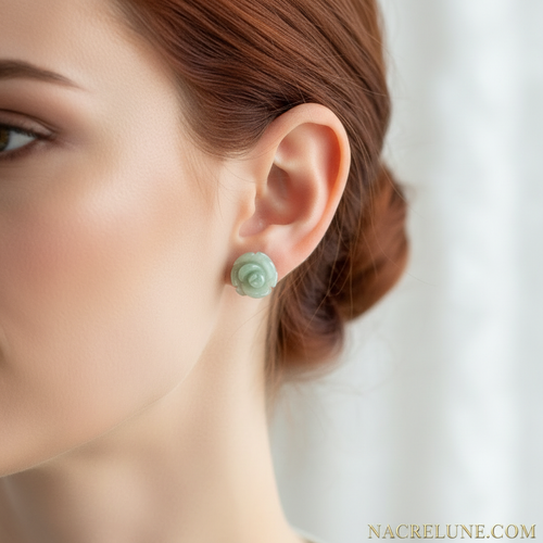 Boucles d’oreille en pierre naturelle : choisissez aventurine ou rhodochrosite nacrelune.com boucles d'oreille