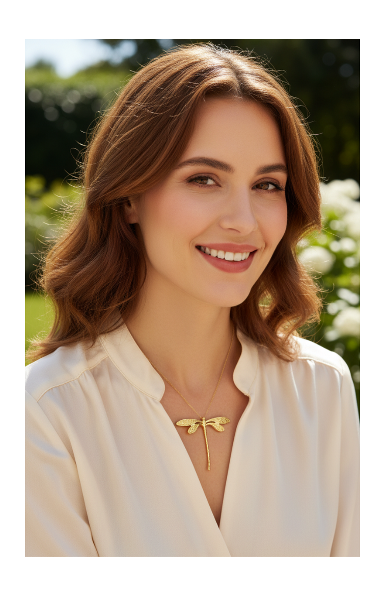 Pendentif Libellule Plaqué Or 18K – Laiton Sans Cadmium | NACRELUNE