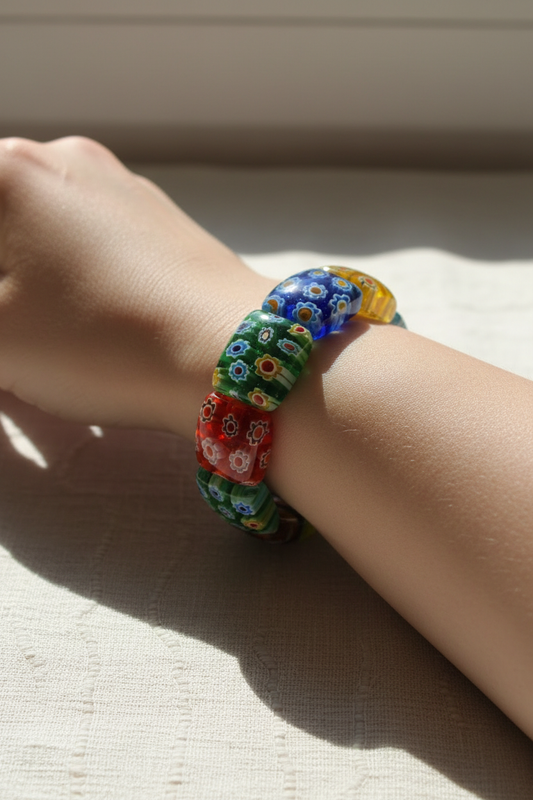 Bracelet élastique millefiori NACRELUNE bracelet