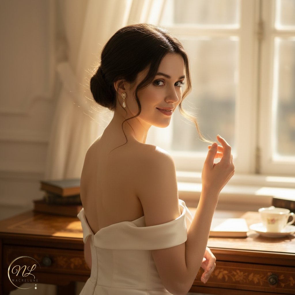 Boucles d’oreille perles fantaisie NACRELUNE boucles d'oreille