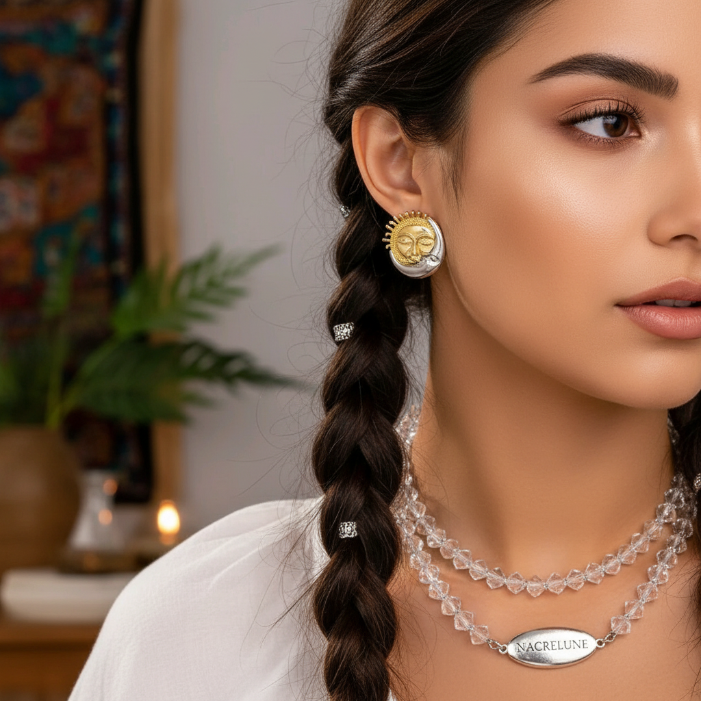 Lune soleil close-up bohème