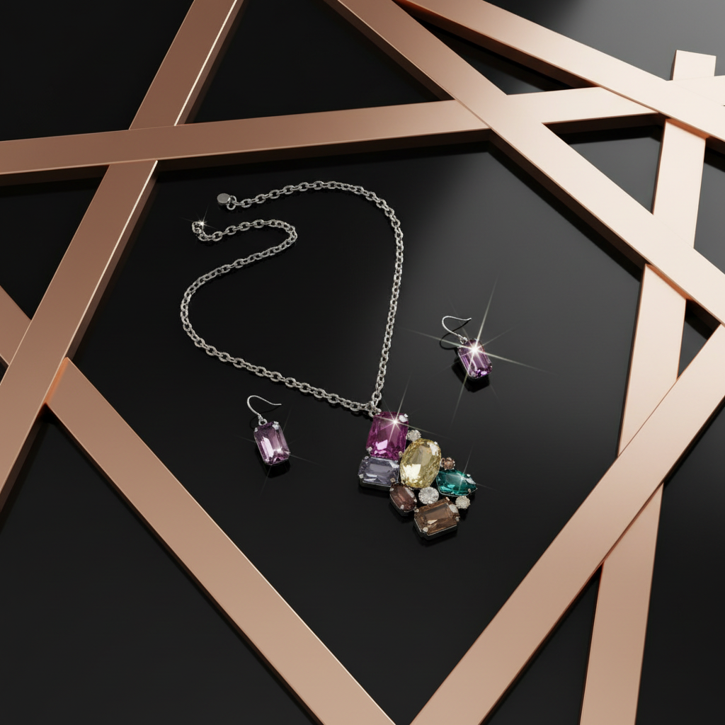 Parure en strass très légère nacrelune.com parure