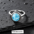 Bague en argent 925 et pierre larimar 57 nacrelune.com Bague