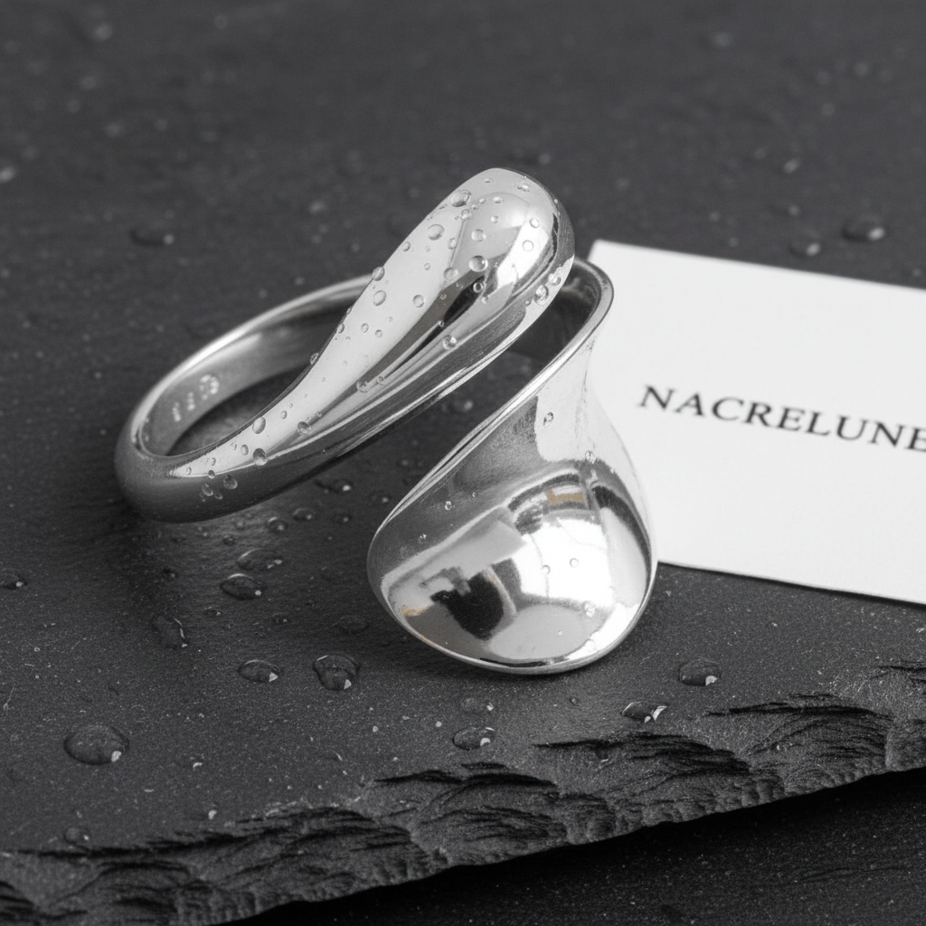 Bague en argent réglable nacrelune.com Bague