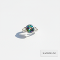 Bague en argent avec topaze taillée traitée mystique 58 nacrelune.com Bague
