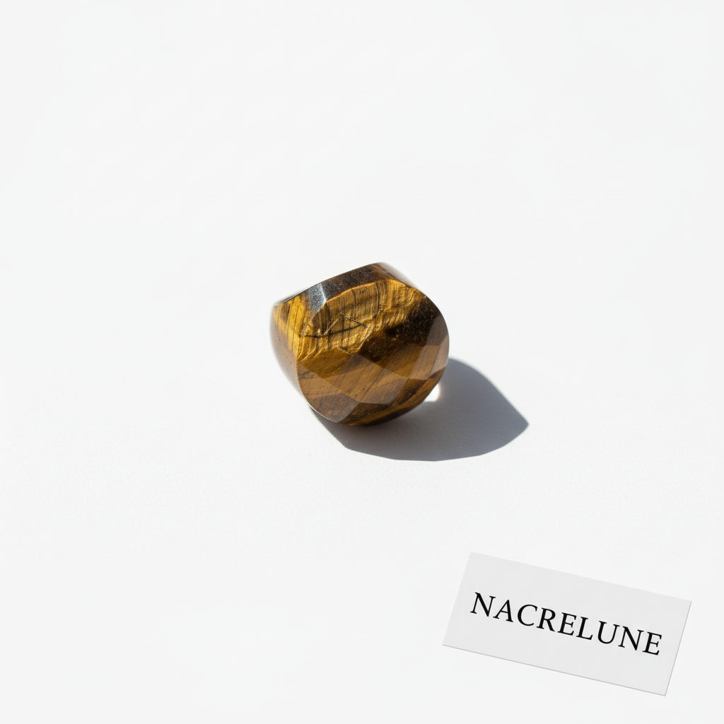 Bague en oeil du tigre pierre naturelle nacrelune.com Bague