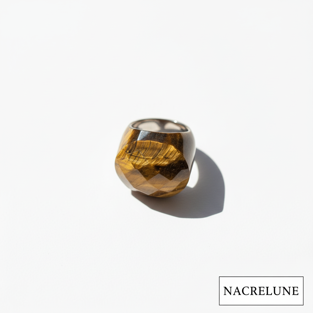 Bague en oeil du tigre pierre naturelle nacrelune.com Bague