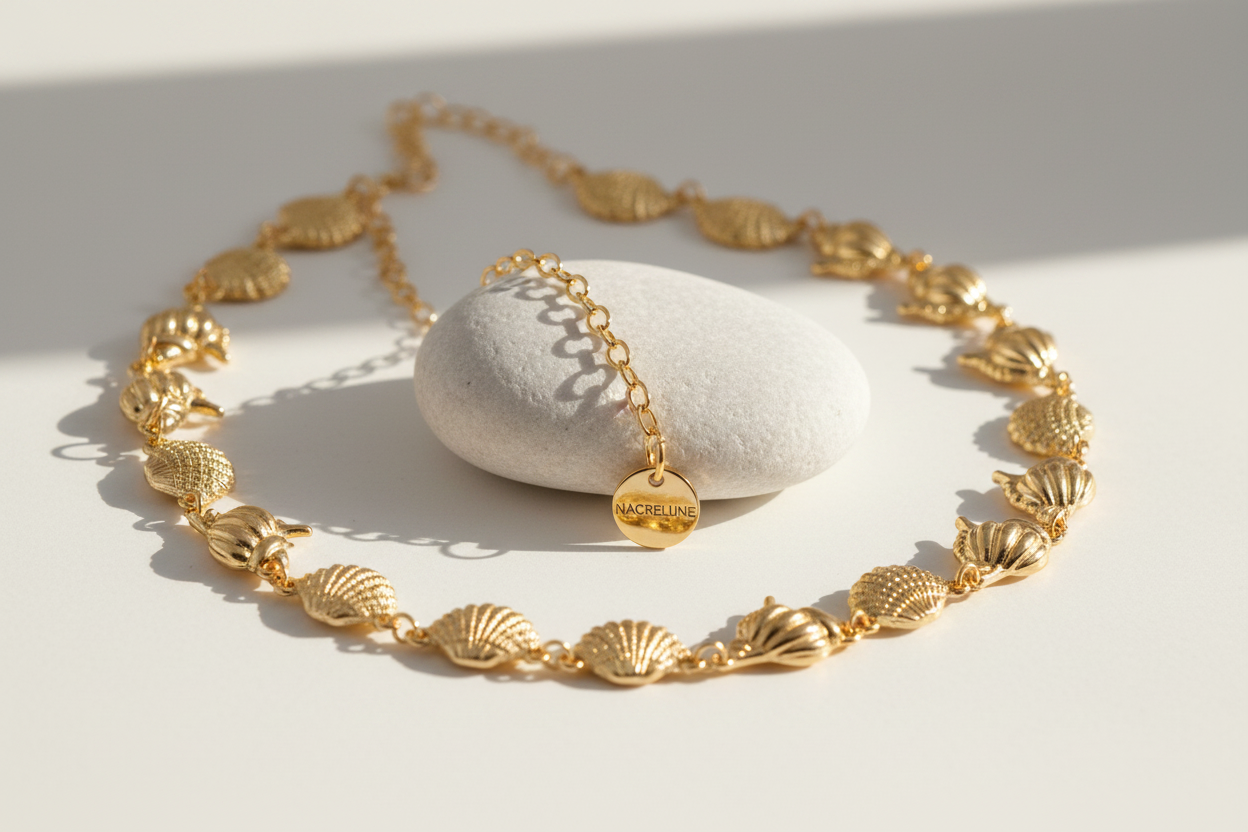 Collier Marée – Coquillages Plaqué Or | NACRELUNE NACRELUNE collier
