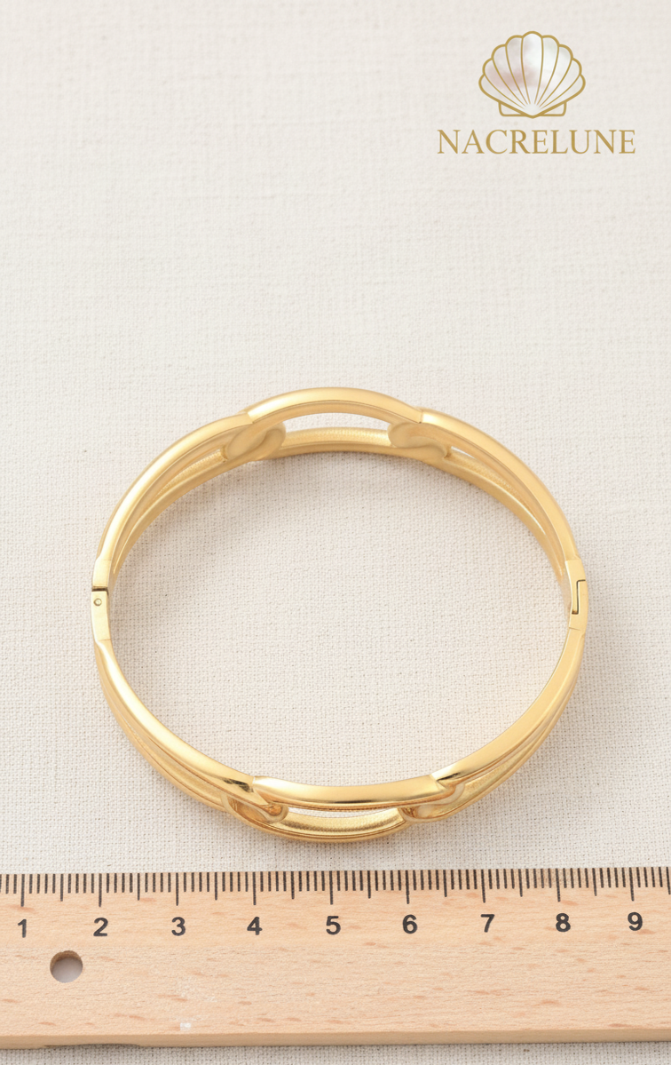 Bracelet Maillons Plaqué Or 18K – Acier Inoxydable 304 & Fermoir NACRELUNE bracelet
