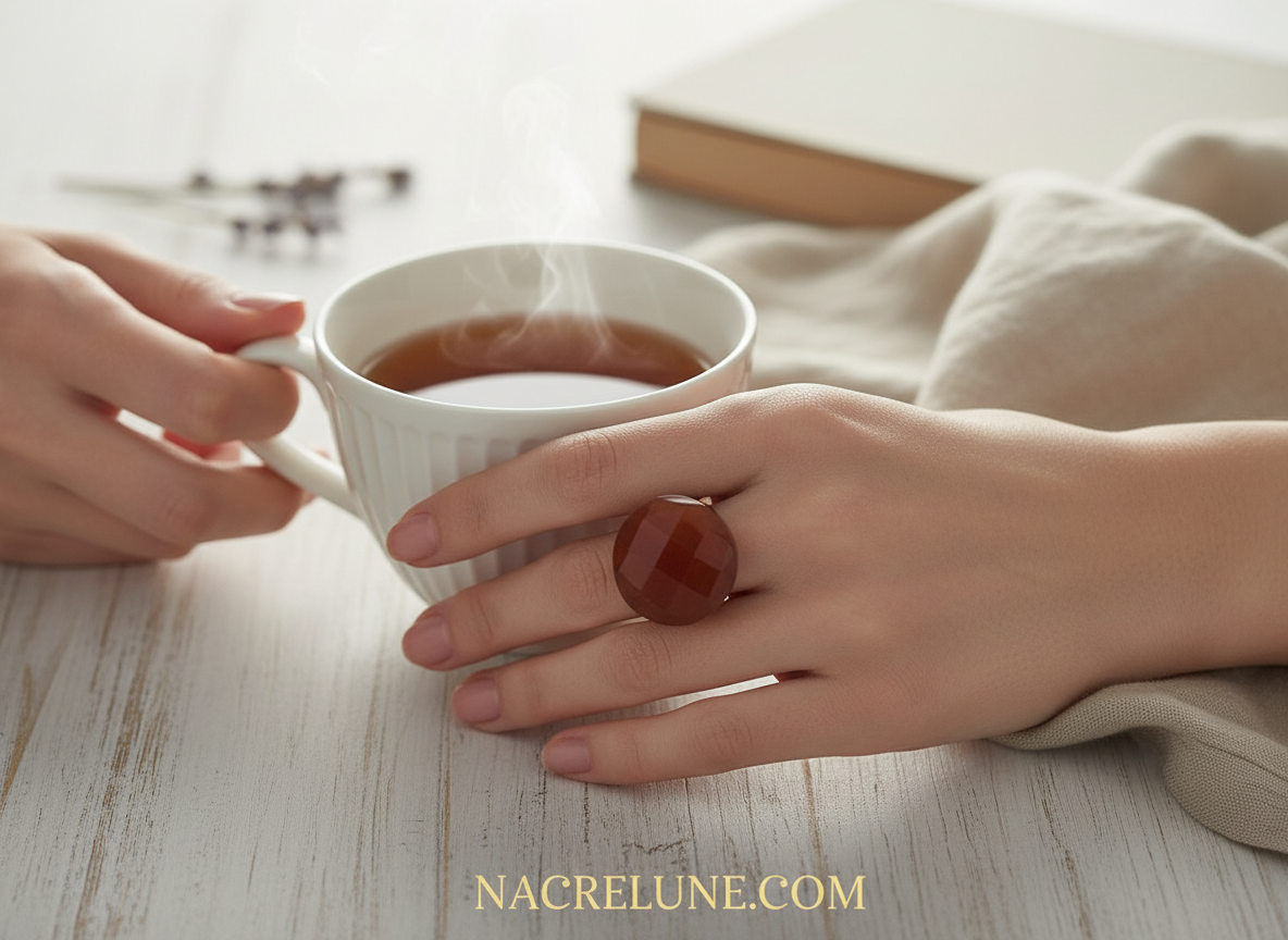 Bague en agate naturelle NACRELUNE Bague