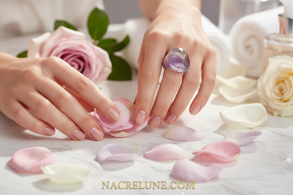 Bague en améthyste naturelle nacrelune.com Bague