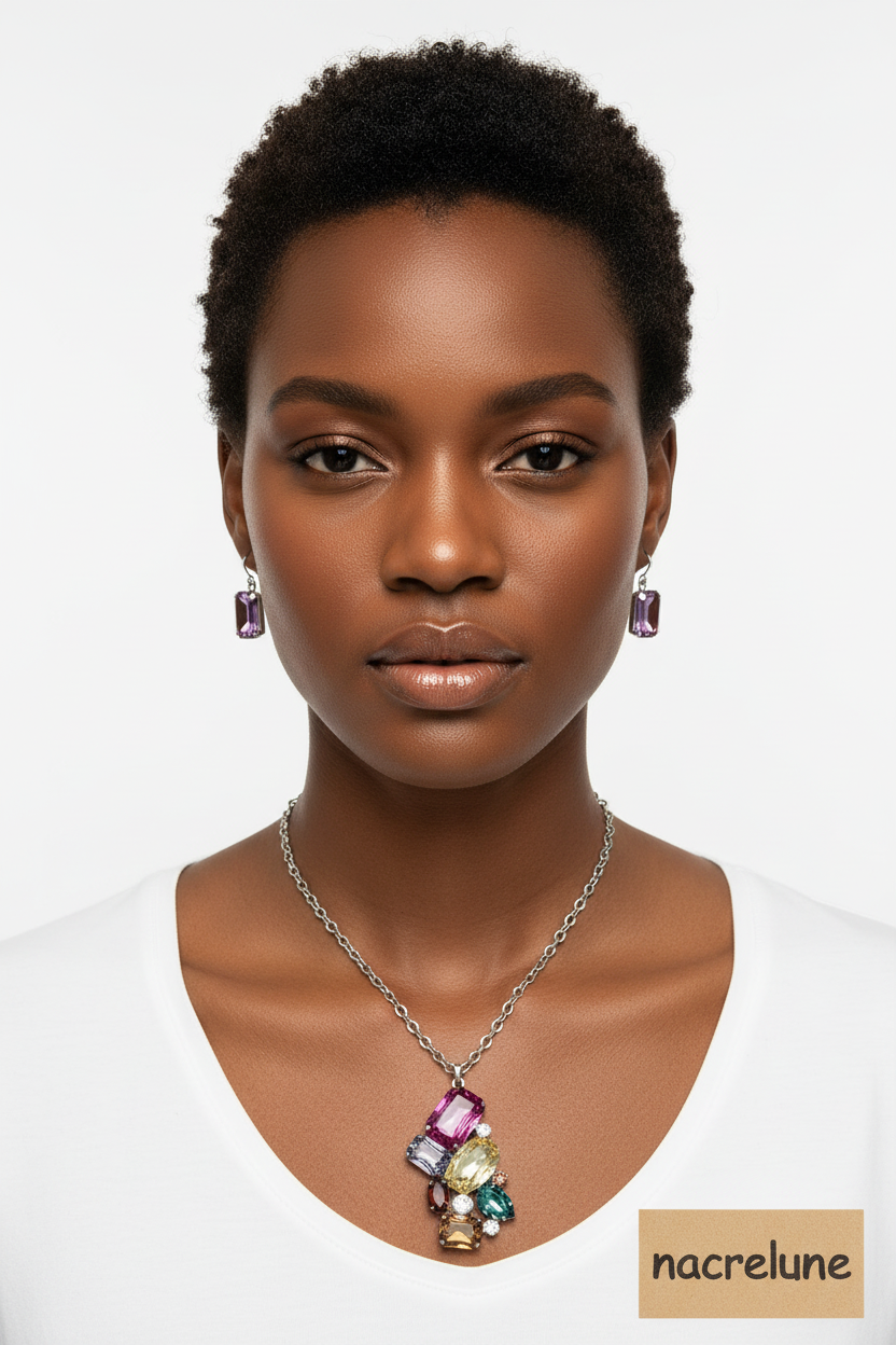 Parure en strass très légère nacrelune.com parure