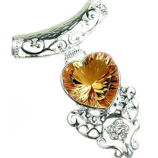 silver pendant with topaz N308