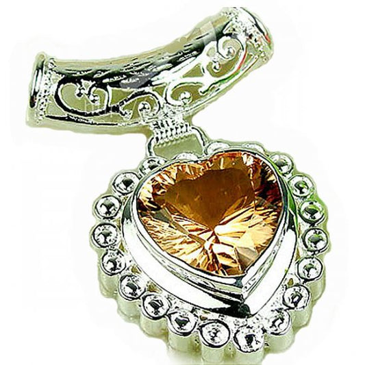 silver pendant with topaz N94