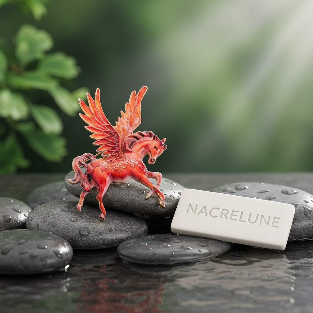 Broche cheval ailé en porcelaine nacrelune.com broche