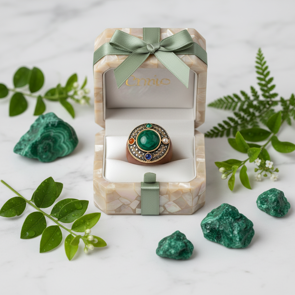 Bagues en bois naturel avec pierres véritables nacrelune.com Bague